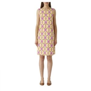 Maliparmi Yellow and Pink Floral Midi Dress